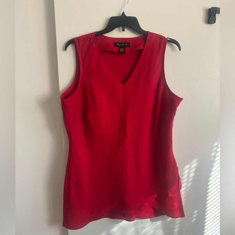 Ashley Stewart Vivid Red V-Neck Blouse
